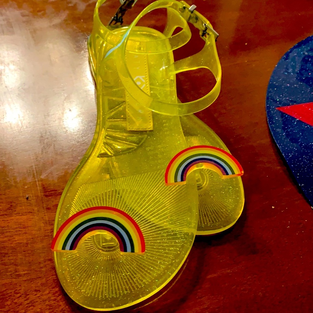 Katy Perry Rainbow Glitter Jelly Sandals Sz6